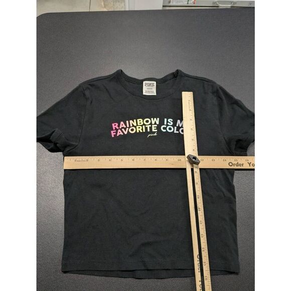 Victoria's Secret PINK SHORT SLEEVE CROP TEE LARGE - Picture 5 of 6